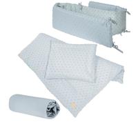 Coffret Bébé Bio ROBA Lil Planet - Linge et Tour de Lit + Drap Housse - Bleu Clair