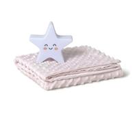 Coffret bébé : couverture à bulles rose clair, et veilleuse