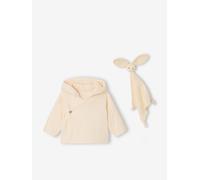 Coffret bébé veste et doudou lapin vanille 6M(67CM)