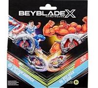 Coffret beyblade 2 toupies +2 lanceurs : captain america 4-70gb contre red hulk 1-80r - type attaque et endurance