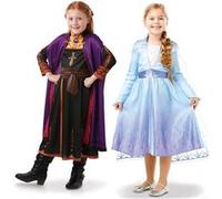 Coffret Bi-pack Déguisements Classiques Elsa et Anna La Reine des Neiges 2 - Frozen 2 - 3/4 ans (96 à 104 cm) Rubie's