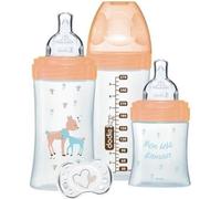 Coffret Biberon Verre Biche - Dodie - Triangle, Tétine Plate, Anti-Colique - 150ml et 270ml