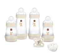 MAM Coffret Naissance - Sable - 4 Biberons + 1 Sucette + 1 Boite Doseuse