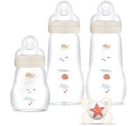 Coffret biberons verre Nature Lin (3 biberons + 1 sucette)