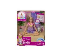 Coffret Bien-etre Barbie Meditation - Poupee lumiere et sons (anglais), Figurine chiot - Relax, Yoga, Detente -
