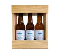 Coffret biere BRASSERIE GASCONHA + Caisse bois - Coffret degustation biere avec etiquette bouteille personnalisable pour prénom, logo, message… [ Coffret de biere a offrir ] (Blonde, 3x33 CL)