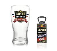 Coffret Verre à bière l'apéro recrute engagez-vous