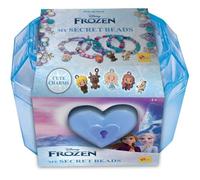 Lisciani - FROZEN : COFFRET DE PERLES SECRETES - Kit Création de Bijoux pour Enfants dès 3 Ans - Coffre avec Serrure et clé - Perles Coloré et Charms Reine Des Neiges - Réaliser Bracelets et Colliers