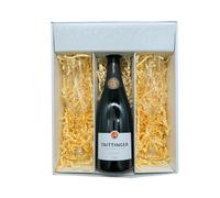 Coffret Blanc : Taittinger - champagne - 1 Brut et 2 Flûtes « carr頻 - (1x75cl)