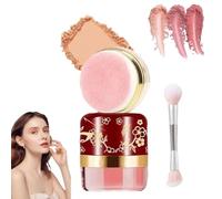 Coffret Blush « Lazy » 3 Pièces : Un éclat sans effort en quelques secondes - Rapide, naturel, doux et léger (Blush en poudre libre avec houppette) (02#)