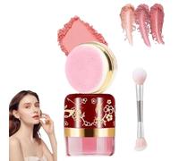 Coffret Blush « Lazy » 3 Pièces : Un éclat sans effort en quelques secondes - Rapide, naturel, doux et léger (Blush en poudre libre avec houppette) (01#)