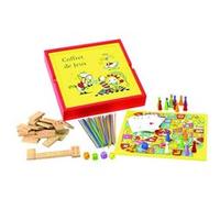 Jeujura - 11861- Jeux de Société-Coffret Bois 100 Jeux Acidule