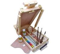 Coffret bois chevalet - 10 tubes 21 mL peinture à l'huile - Rive gauche - Sennelier G