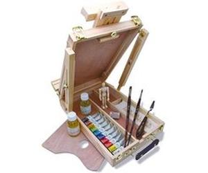 Coffret bois chevalet - 10 tubes 21 mL peinture à l'huile - Rive gauche - Sennelier G