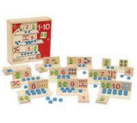 Coffret Bois j'apprends a Compter 1-10 - quantite et Nombre - Set Jeu educatif Enfant avec 1 Carte Animal - Jeu de calcul
