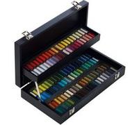 Coffret bois noir 120 demi-pastels écu Noir G