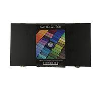 Coffret bois noir 120 pastels écu