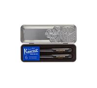 Coffret boîte métallique Kaweco Stylo plume et Stylo bille avec cartouches d'encre Noir