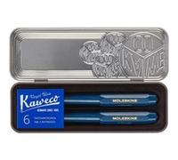 Coffret boîte métallique Moleskine Kaweco Stylo plume et Stylo bille avec cartouches d’encre Bleu Bleu G