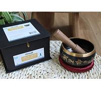 Coffret Bol Chantant Noir Om Mani Padme Hum Diamètre env. 10 cm