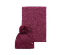 Coffret bonnet et écharpe bordeaux Femme - KAPORAL - MELLY - Matière douce - Liseré argenté