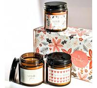 Coffret bougie parfumées - Cadeau mamie noel | Annonce grossesse mamie, anniversaire, grand mere | 3 Bougie parfumées Cire de Soja 100% naturelle - 75H combustion | TE Whaka