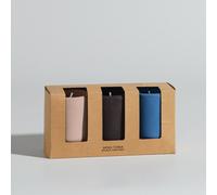 Coffret bougies lumignons parfumées (x3) en porcelaine bleue, beige et rouge 10.5x8x5.3cm Rouge