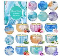 Coffret bougies parfumées, 9 bougies parfumées à la cire de soja dans des pots anti-stress, bougie à mèche naturelle parfumée pour les cadeaux de Noël parfumés pour les femmes