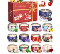Coffret Bougies Parfumées Cadeau de Noël - 12 Pièces Pour Femme - Pour Salle de Bain, Salon
