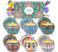 Coffret Bougies Parfumées Cadeau pour Femme, Lot de 6 Bougies Parfumées Cadeaux Noël - Cire Bougie Soja, Coffret Bougie Cadeau de Noël pour Femme Anniversaire Saint-Valentin