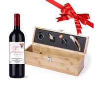 Coffret bouteille de vin Personnalisable Mabouteille® - Kit sommelier 4 accessoires + Vin Bordeaux Supérieur [Accessoires sommelier]