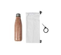 Coffret Bouteille Isotherme 50 ffet Bois + Pochon + Mousqueton - MARINA -