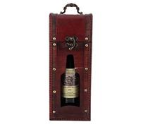 Coffret bouteille vin bois vintage avec poignée, boîte décorative rustique | Design ajouré façade, style européen rétro, protection et présentation du vin, idée cadeau anniversaire mariage