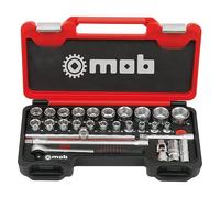 Coffret Box 1/2'' Mob - 28 pièces, 6 pans, Cliquet rond avec mousse de protection