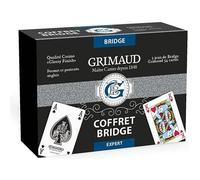 Coffret Bridge Grimaud Expert en cuir noir - 2 jeux de 54 cartes