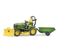 BRUDER Coffret bworld John Deere tracteur à gazon avec remorque - Pour enfant Garçon