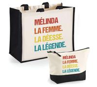 Coffret cabas jute - PLANETEE - Mélinda - Jute & coton - Multicolore - Fabrication française