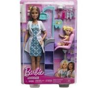 Coffret cabinet dentaire pour barbie dentiste - 2 poupées et accessoires de jeu - metiers jobs - set jouet enfant + carte animaux