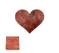 Coffret Cadeau 20 Raisons pour lesquelles Je t'aime, Puzzle en Bois en Forme de cœur Romantique pour Lui et Elle, Texte gravé, Puzzle d'amour en Bois avec boîte de Rangement, Valentin (1pc)