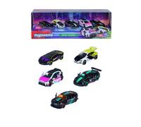Coffret Cadeau 5 Neon Racers - MAJORETTE - Série Limitée - Voitures métal fluorescentes - Échelle 1/64 - Dès 3 ans
