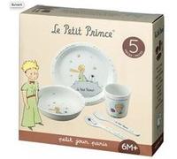 PETIT JOUR - Coffret Cadeau 5 Pièces Pour Enfant 6Mois+ - Mélamine - Sans BPA - Assiette 18cm, Timbale 160ml, Bol 250ml, Set De 2 Couverts 14cm - Lavable Au Lave-Vaisselle - Le Petit Prince - Rose