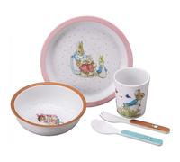 Petit Jour Paris – Coffret cadeau 5 pièces enfant 6 mois+ – Mélamine Sans BPA – Pierre Lapin Rose