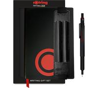 Coffret Cadeau 600 Blk Mp 0.5 Avec Étui À Stylo En Simili Cuir Et Carnet Portemine Entièrement Métallique Noir Prise Crantée Antidérapante Et Corps Hexagonal
