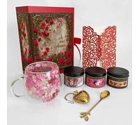 COFFRET CADEAU À MON AMOUR - 3 thés premium - Tasse - Infuseur - Petite cuillère - Carte de voeux - Idée cadeau Noël, Anniversaire, Saint Valentin, Fiançailles, Plaisir d'offrir - TÉTI