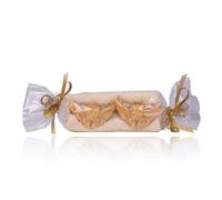 Coffret cadeau Accentra ANGEL dans un emballage bonbon, comprenant 2 savons dorés en forme d'ange, un gant de toilette crème, parfum : vanille, cadeau femme Noël