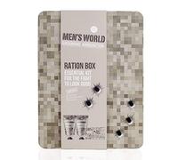 Coffret cadeau accentra Men`s World, pour homme, gel douche, baume après-rasage, multi-outils dans une jolie boîte cadeau en fer-blanc.