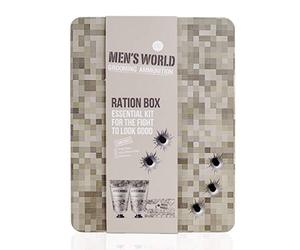 Coffret cadeau accentra Men`s World, pour homme, gel douche, baume après-rasage, multi-outils dans une jolie boîte cadeau en fer-blanc.