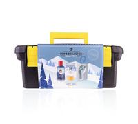 Coffret cadeau Accentra pour homme COLLECTION HOMME ÉDITION HIVER dans une petite boîte à outils, shampoing et gel douche, baume après-rasage, savon avec cordon, coffret de soins de Noël