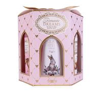 Coffret cadeau Accentra Rêves Romantiques, comprenant un gel douche 100 ml, un lait corporel 100 ml, une crème pour les mains 30 ml et une éponge en filet, un cadeau bien-être pour femme