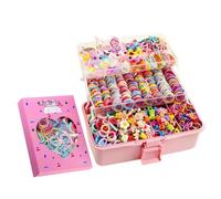 Coffret Cadeau Accessoires Cheveux Fille, Boîte de Rangement Multi-comparti | Kit complet d’accessoires capillaires avec boîte de rangement multi-cases, élastiques colorés et barrettes fleuries. Concepti